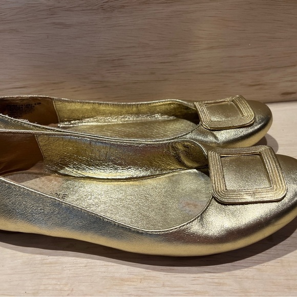 Kenneth Cole Reaction womens shoes slip on Ballet flats Metallic Gold 6.5 - Picture 7 of 12